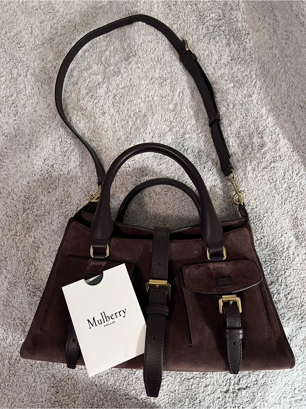 Mulberry Small Roxanne Chocolate Suede - Picture 4 of 8
